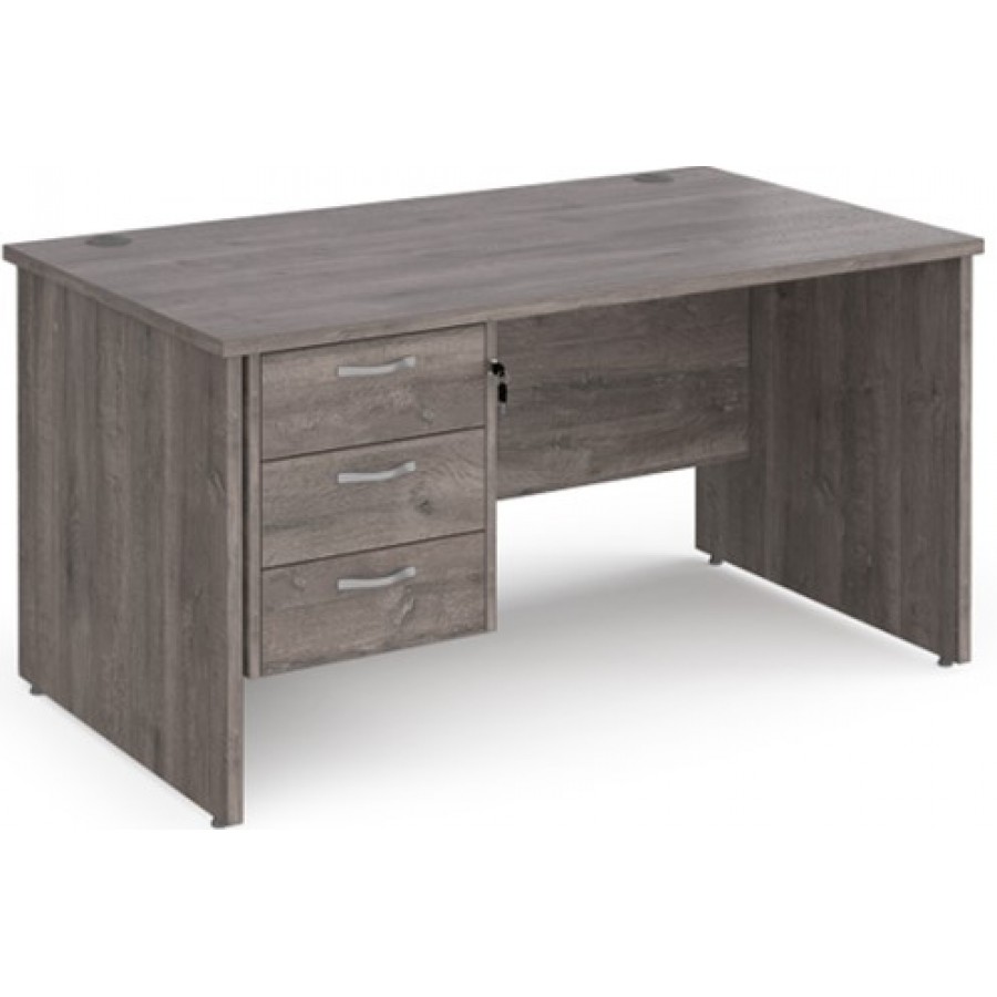 Maestro Panel End Straight Desk with Fixed Pedestal